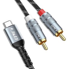 JD USB C에서 RCA 오디오 케이블 TypeC 남성에서 2RCA 남성 Y 스플리터 카 보조 스테레오 스피커 앰프 코드 픽셀 987 아이폰 1615 시리즈 갤럭시 S2524, 3.3 ft, Black and White