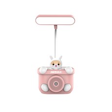 迷你檯燈卡通小月兔學生閱讀多功能學習燈帶卷筆刀筆筒可愛小夜燈, 粉色小月兔:1個