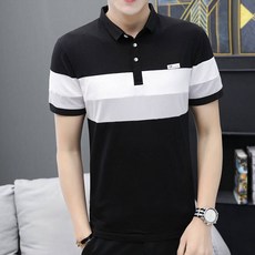 2026 男士夏季 Polo 衫，短袖休閒衫，條紋翻領 T 恤，輕薄透氣，吸濕排汗