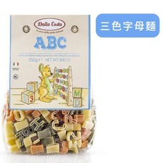Dalla Costa 兒童造型義大利麵 250g 寶寶麵 泰迪熊 貝殼麵 副食品, 1個, 三色字母麵 / 6662