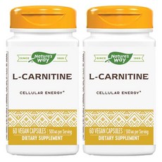 Nature's Way 左旋肉鹼膠囊 500mg, 2罐, 60顆