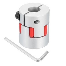 uxcell D25 L30 6mm ~ 9.5mm 유연한 플럼 샤프트 커플링 알루미늄 모터 커넥터 스파이더 커플러 3D 프린터 CNC 기계 및 서보 스테퍼 모터(실버 톤/레드)