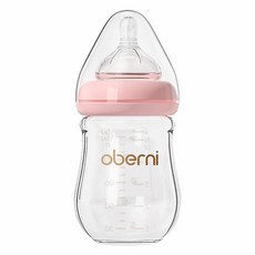 유리 젖병 자연 반응 유두가 있는 항콜릭 병 프리메이 0개월 이상 BPA 프리 넓은 목 파란색 /3, Pink, 1 Count (Pack of 2)