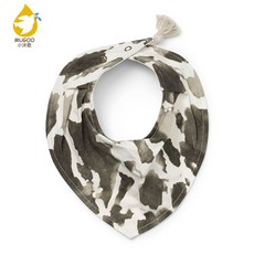 桃園出貨口水巾 夏季薄款嬰兒三角巾 防水圍兜 嬰兒口水巾紗布毛巾兒童小方巾純棉 口水巾嬰兒全棉360吸水圍嘴非防水新, 狂野巴黎, 1個