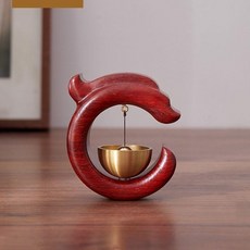 入戶門鈴鐺 純銅撞鈴 店鋪開門提醒掛飾, 紅花梨祥雲龍聲大悅耳悠長, 1個