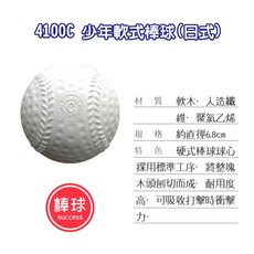 SUCCESS 成功 硬式壘球 S4101 S4102 S4103 S4100C 軟木縫線棒球, 1個, 4100C-少年軟式棒球(日式)