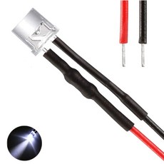 5V 5파이 화이트 와이어 LED 플랫형 전선 부품 간판 차량 오토바이용, 10개