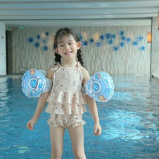 寶寶兒童游泳臂圈加厚幼兒女童初學者手臂游泳圈水袖充氣丹麥ins, 加厚藍色太空人(一對裝), 1個