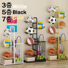 SimHm 공 보관함 농구 축구공 라켓 보관 스포츠 용품 거치대 라켓 보관 깔끔한 정리 공 정리함 수납, Black검은색 7층, 1개