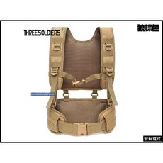 野戰搖滾肩掛式背帶戰術腰封黑色 戰術背心腰靠MOLLE戰術腰帶勤務腰帶Y帶肩掛腰封, 狼棕色, 1個