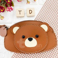 (TD) 가죽 동물 미니 파우치 (곰)