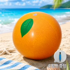 오렌지 비치볼 물놀이공 어린이 수영장 해변 워터파크 비치볼, 1개, 단일, 26cm
