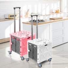 newgood 큰바퀴 무소음 프리미엄 접이식 쇼핑카트 Pink, 단품, 1개