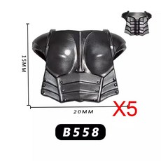 중세 군사 성 기사 십자군 무기 빌딩 블록 양날의 검 헬멧 모자 창 벽돌, 색상: 15. B558-5PCS, 1개