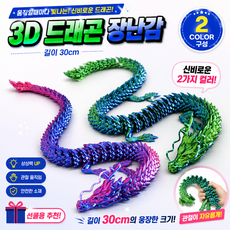 [비츠로7] 3D 프린팅 드래곤 피규어 1+1 30cm 대형 관절 용 장난감 피젯토이 움직이는 인테리어 소품, 1개