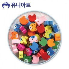 유니아트 5000통 (모양비즈 47번) 나무비즈 (곰돌이) (P0000CTR)