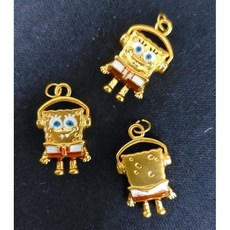 無扣環海綿寶寶造型墜飾，輕巧親膚，寶寶穿搭必備，可愛造型吸引目光