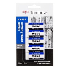 TomBOW 보우 57321 MON 온O 지우개 화이트 스몰 5팩 종이를 손상시키지 않고 자국을 깨끗하게 제거합니다, TomBOW 보우 57321 MON 온O 지우개, 화이