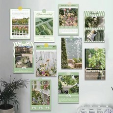 감성아트몰 인테리어 포스터 세트 모음 감성 엽서 빈티지, 그린 플라워