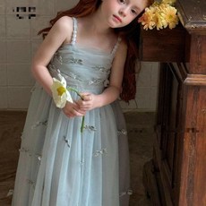 女童夏季連衣裙 蝴蝶結網紗公主裙
