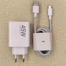 샤오미 45W EU 터보 고속 충전기 플러그 전원 어댑터 (MI 8 9 Pro Redmi Note 14 5G K30 1M 6A 타입 C 케, 01 EU With Cable