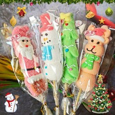 樂優精選 卡通棉花糖網紅棒棒糖 批發夜市擺攤進貨便宜串串燒可愛小朋友喜歡, 1個, 圣誕款式5支【無底座】縱享