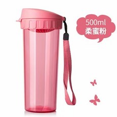 運動水杯 500ml 大容量 密封防漏 便攜 學生 簡約設計 茶水杯 戶外使用 成人 耐熱材質+500ml柔蜜粉+500ml, 1個, 1L, 500ml柔蜜粉:500ml