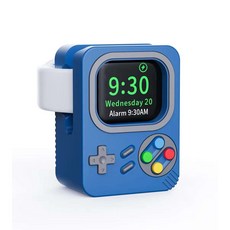 Apple Watch 遊戲機造型矽膠充電座, 海軍藍, 1個