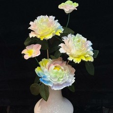 景德鎮 幻彩陶瓷牡丹花瓶套裝, 大朵牡丹花+小朵花+陶瓷花瓶（一套）