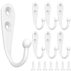 1/20pcs 빈티지 후크 작은 골동품 벽 걸이 곡선 버클 경적 잠금 나무 보석 상자 가구 홈 장식, 06 White, 01 1PCS