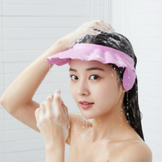 이지앤코 귀에 물이 들어가지 않는 사이즈 조절 성인용 샴푸모자 샴푸캡 머리감기캡, 핑크, 1개