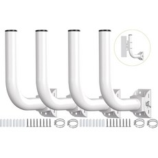 네트워크 폴 마운트 브래킷 유비쿼티 네트워크를 50 조절식 및 월 야외 포인트 투 WiFi CPE 클트 브리지4팩, 4 Pack