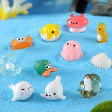 바다동물 미니피규어 어항장식 인테리어소품 모음 2.4X2cm C0873 18종 택1, 4. 오징어___10개