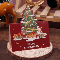 1PCS 크리스마스 인사말 카드 산타 클로스 눈사람 축복 엽서 친구 생일 장식, 05