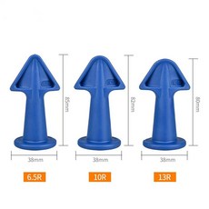 矽利康刮刀抹刀三件套組：填縫膠刮刀，適用於玻璃、油漆、水電及廚房等場所, 1個, 矽利康打膠嘴-3件套(藍色)