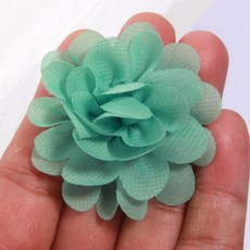 수제 작은 쉬폰 패브릭 인공 꽃 머리 웨딩 드레스 모자 홈 인테리어, 25. Green