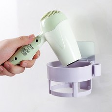무타공 드라이기 고데기 거치대 욕실 선반 홀더 수납, 1개