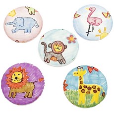 어린이미술 색칠수업 동물그림 뱃지꾸미기 채색교구/ 참여미술 체험행사장 유아diy만들기세트, 5개, 램덤색상