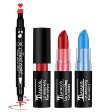 CAHOTO 할리 퀸 코스프레용 할로윈 메이크업 키트 레드 리퀴드 아이라이너 스탬프 및 블루 페이스 바디 페인트 스틱 코스프레 SFX 룩용 코스튬 액세서리 212664