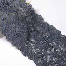 랏셀플라워 7.8cm x 90cm 랏셀 스판 레이스, 진회색, 1개