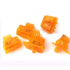 오토바이 시작 스위치 경적 빛 회전 신호 스쿠터 ATV 부품에 대 한 높은 빔 버튼 커넥터, 16 Orange 5 Switches