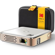 KODAK 빔프로젝터 캠핑 가정 코닥 울트라 미니 충전식 포켓 프로젝터 - 100인치 디스플레이 HDMI/USB/Micro SD 내장 스피커 및 휴대용 케이스를 갖춘 DLP 피, KODAK 빔프로젝터 캠핑 가정 코닥 울트라 미니 충전