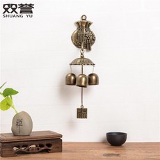 SHUANG YU 青銅風鈴 壁掛裝飾, 聚寶福袋青銅三鈴