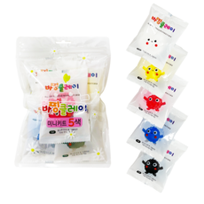 바핑클레이 소분 미니키트10g 5색/6색, 하양,노랑,빨강,파랑,검정, 10g, 1개