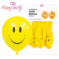 30cm 5개입 풍선 스마일 라운드 해피파티, 본상품