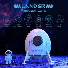 호환스타게이트/랜더/우주비행사 LED 프로젝터 라이트 USB 분위기 야간 조명 크리스마스 선물 블루투스 스, 03 Lander, 01 USB 플러그