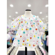 리틀밥독 키즈 남녀공용 도트 블라우스 B232MBL05