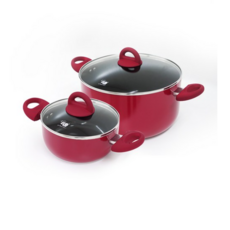 ELO 스칼렛 인덕션 세라믹 2종 냄비세트, 레드색상(RED), 양수 20cm + 곰솥 28cm, 1세트