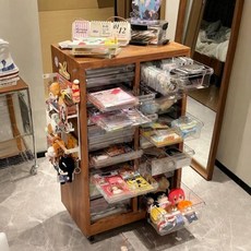 네일 서랍장 화장품 정리함 진열장 무문 캐비닛 진열, 다층, 씨샌달우드 수납장 22칸 수납 선반 포함