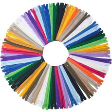 YAKA 60pcs 9인치 나일론 코일 지퍼 맞춤 재봉 가방 의류 공예 DIY 액세서리용 벌크 20가지 색상, 20 Assorted Colors, 8 Inches
